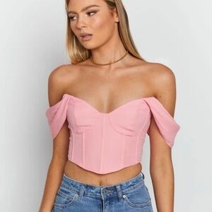 Beginning Boutique Women's Pink Off The Shoulder Corset
